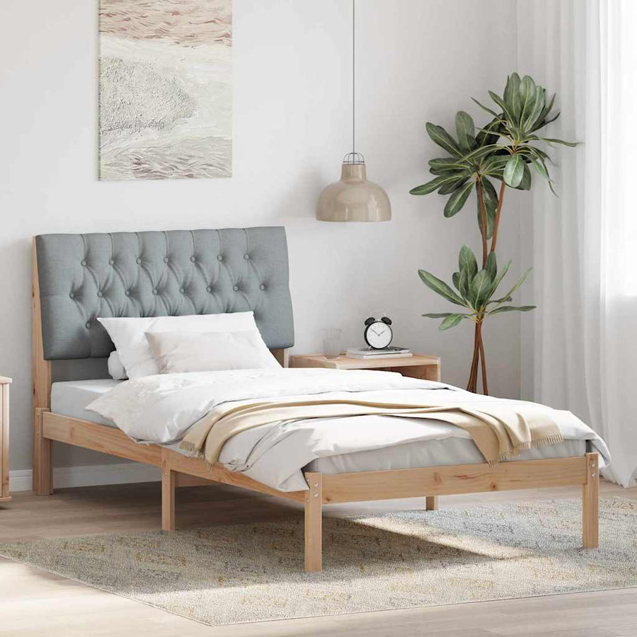 Bedframe met Gevoerd Hoofdgedeelte Bruin 100 x 200 cm