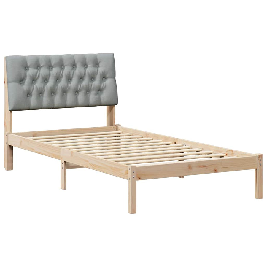 Bedframe met Gevoerd Hoofdgedeelte Bruin 100 x 200 cm