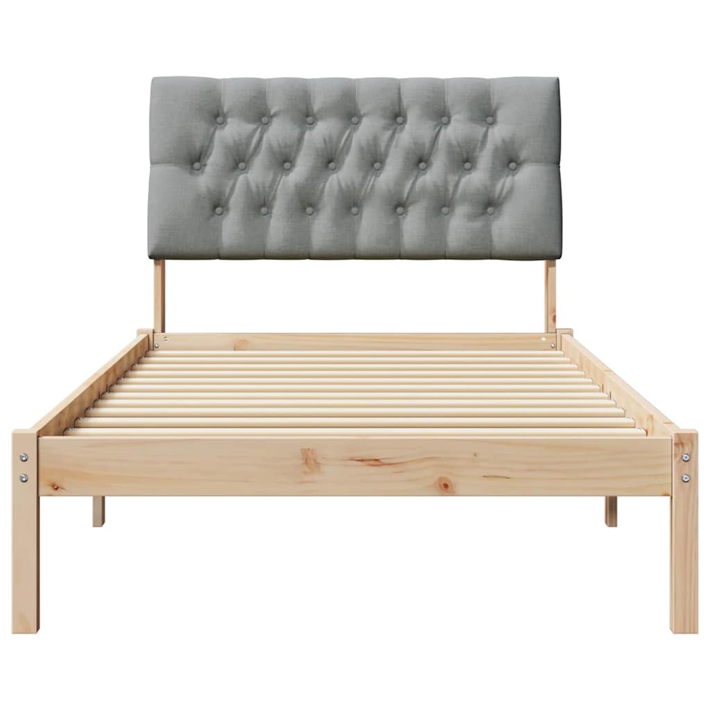 Bedframe met Gevoerd Hoofdgedeelte Bruin 100 x 200 cm