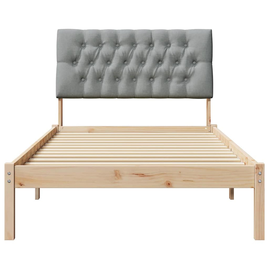 Bedframe met Gevoerd Hoofdgedeelte Bruin 100 x 200 cm