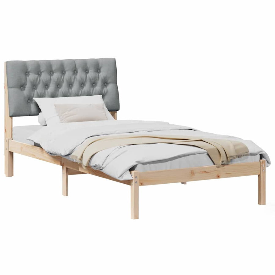 Bedframe met Gevoerd Hoofdgedeelte Bruin 100 x 200 cm