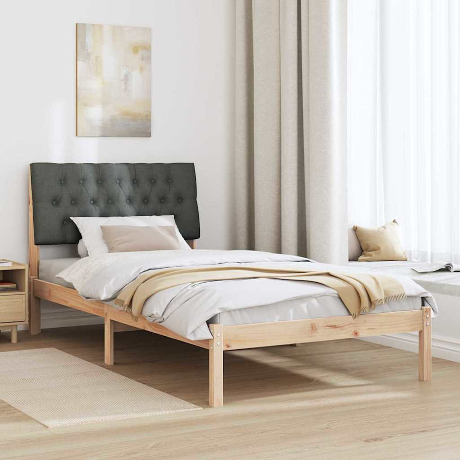 Bedframe met Gevoerd Hoofdgedeelte Bruin 100 x 200 cm