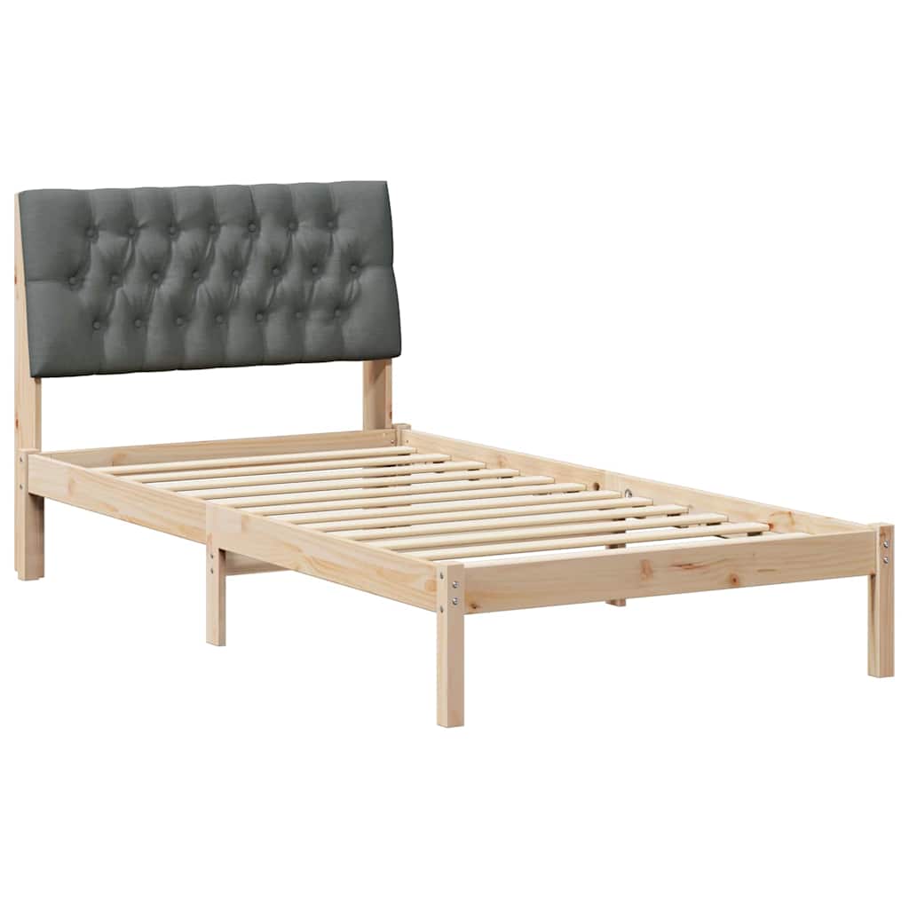 Bedframe met Gevoerd Hoofdgedeelte Bruin 100 x 200 cm