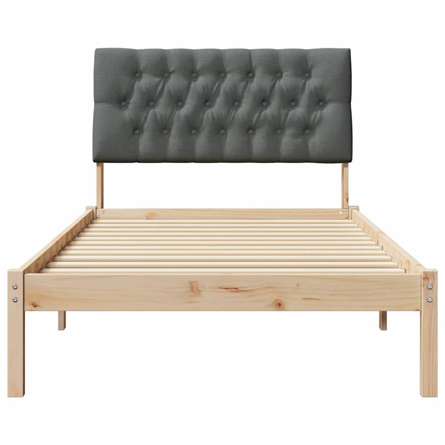 Bedframe met Gevoerd Hoofdgedeelte Bruin 100 x 200 cm