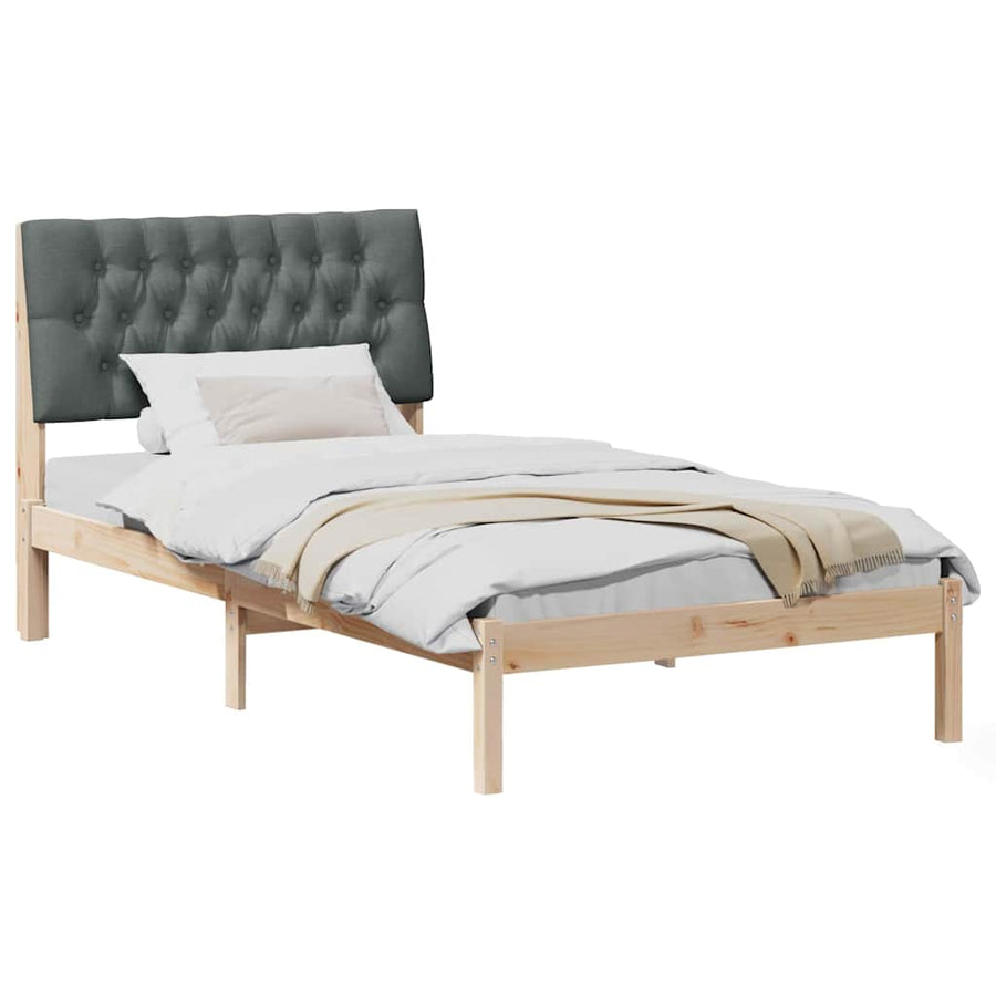 Bedframe met Gevoerd Hoofdgedeelte Bruin 100 x 200 cm