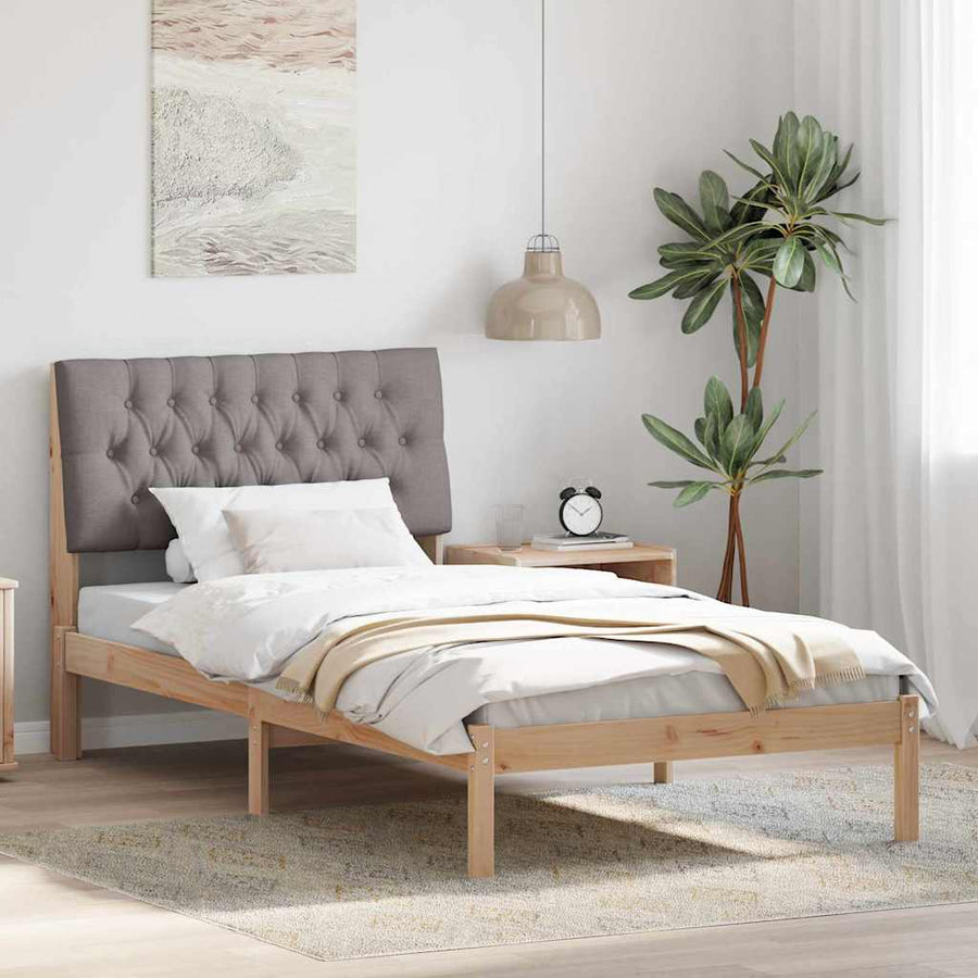 Bedframe met Gevoerd Hoofdgedeelte Bruin 100 x 200 cm