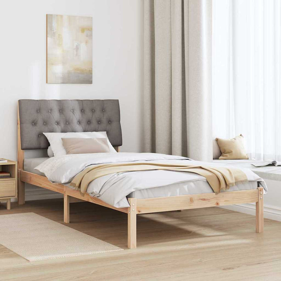 Bedframe met Gevoerd Hoofdgedeelte Bruin 100 x 200 cm