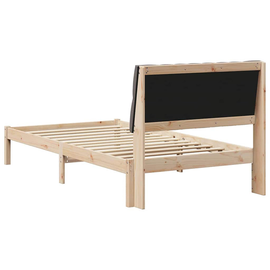 Bedframe met Gevoerd Hoofdgedeelte Bruin 100 x 200 cm