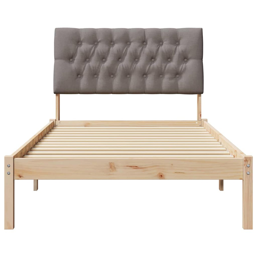 Bedframe met Gevoerd Hoofdgedeelte Bruin 100 x 200 cm
