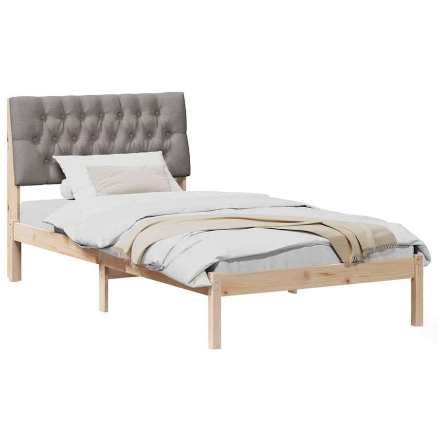 Bedframe met Gevoerd Hoofdgedeelte Bruin 100 x 200 cm