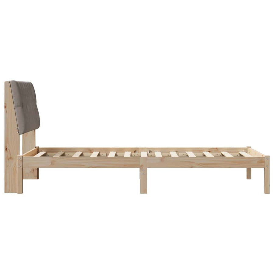 Bedframe met Gevoerd Hoofdgedeelte Bruin 100 x 200 cm