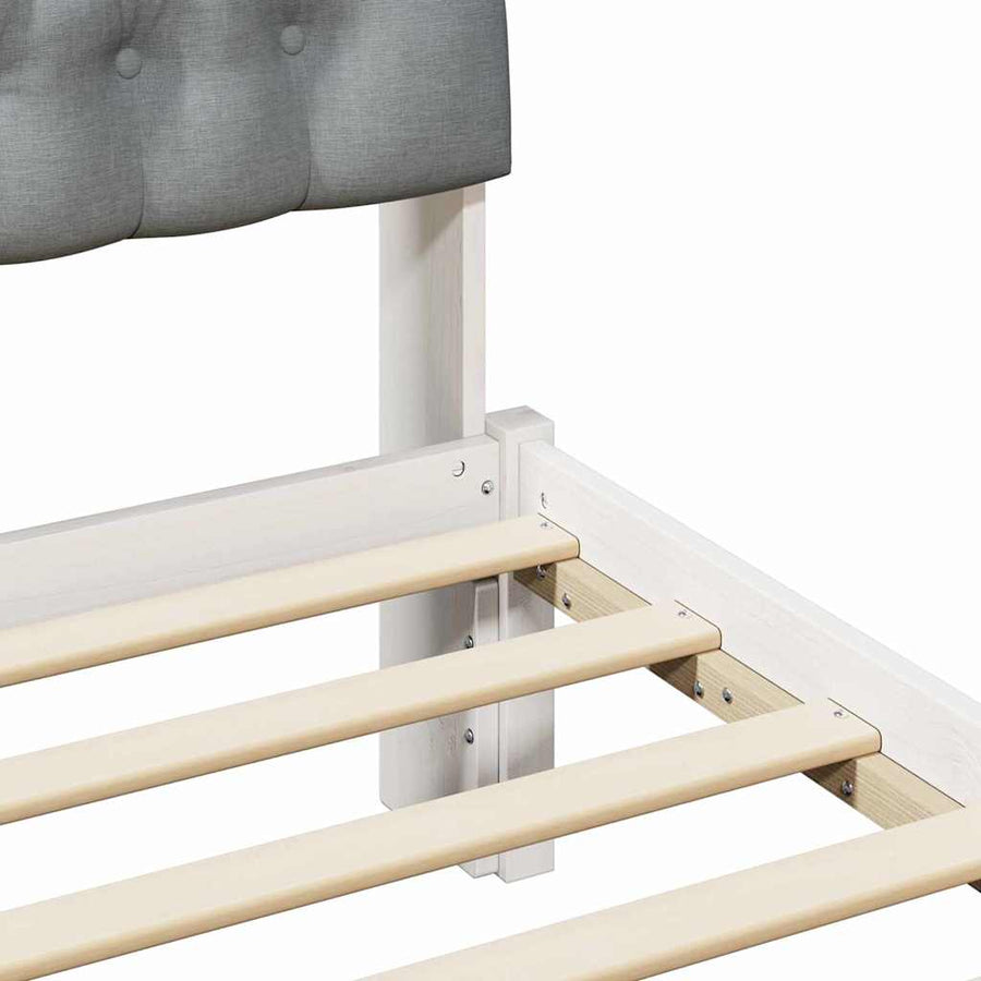 Bedframe met Gevoerd Hoofdgedeelte Wit 100 x 200 cm
