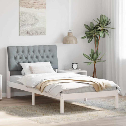 Bedframe met Gevoerd Hoofdgedeelte Wit 100 x 200 cm