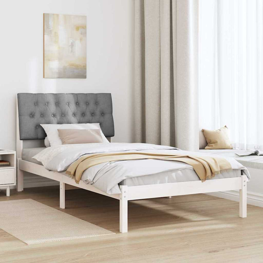 Bedframe met Gevoerd Hoofdgedeelte Wit 100 x 200 cm