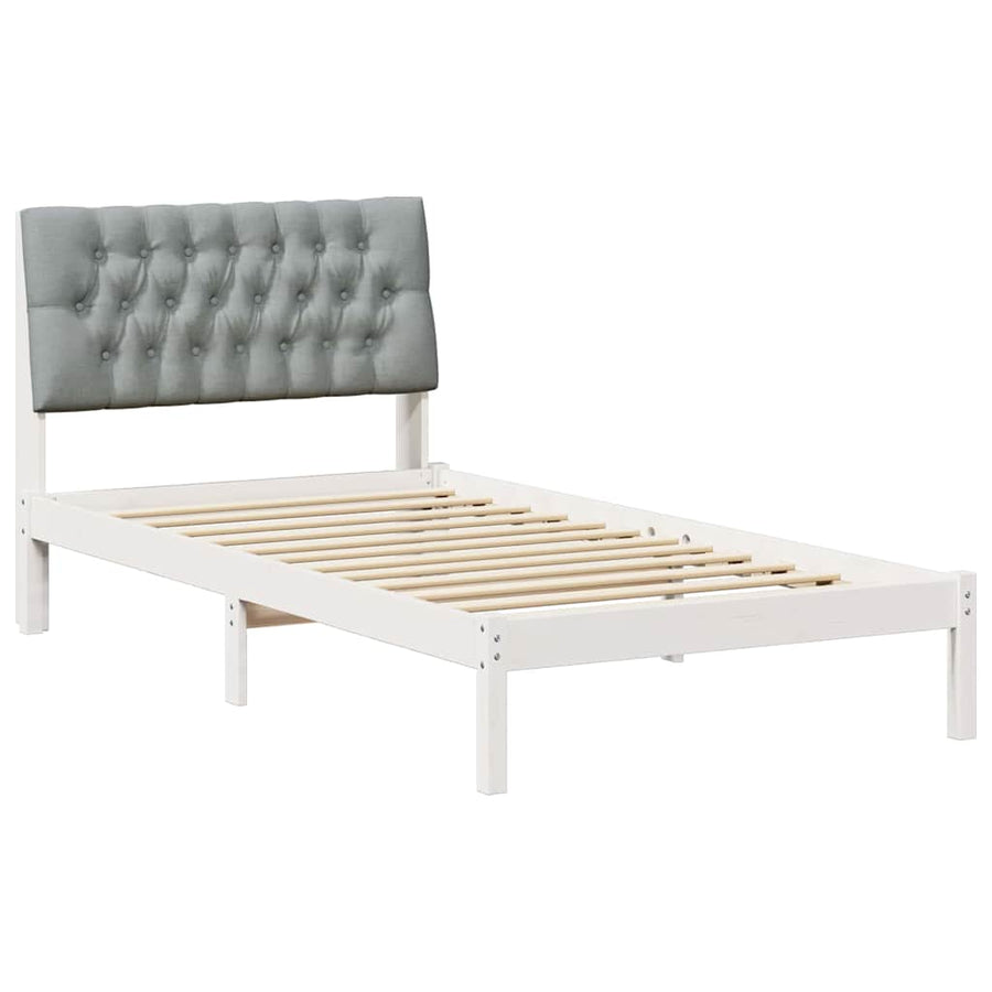 Bedframe met Gevoerd Hoofdgedeelte Wit 100 x 200 cm