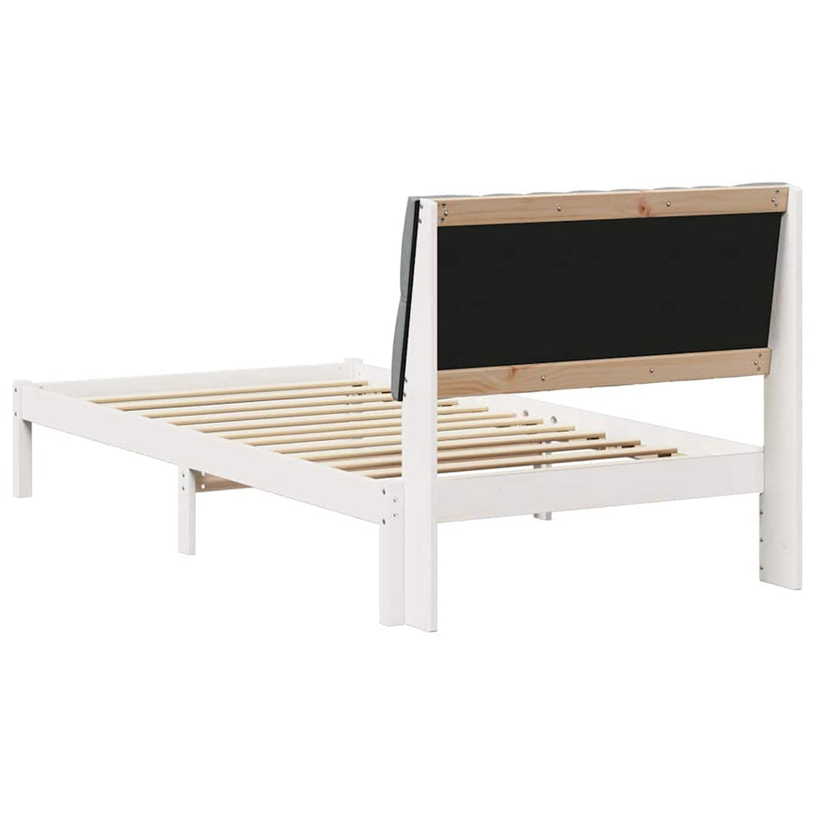 Bedframe met Gevoerd Hoofdgedeelte Wit 100 x 200 cm