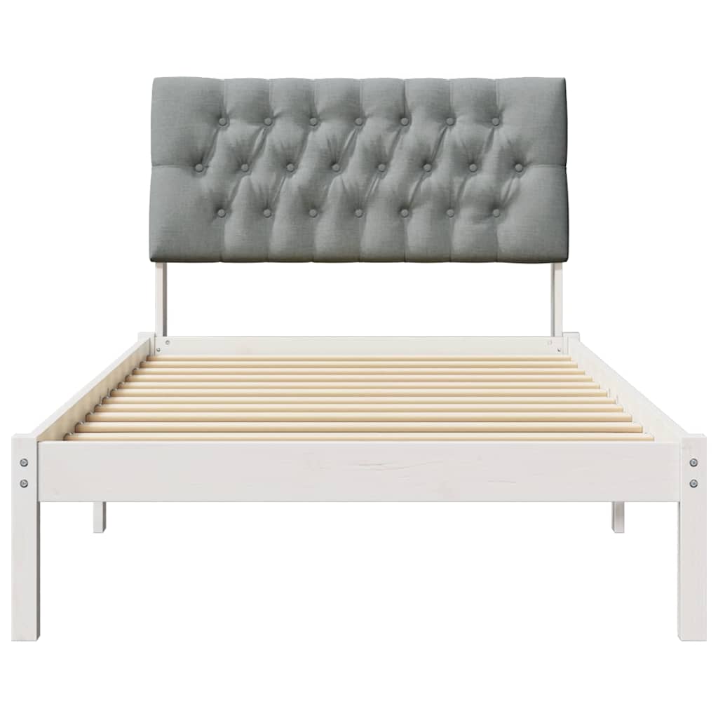 Bedframe met Gevoerd Hoofdgedeelte Wit 100 x 200 cm