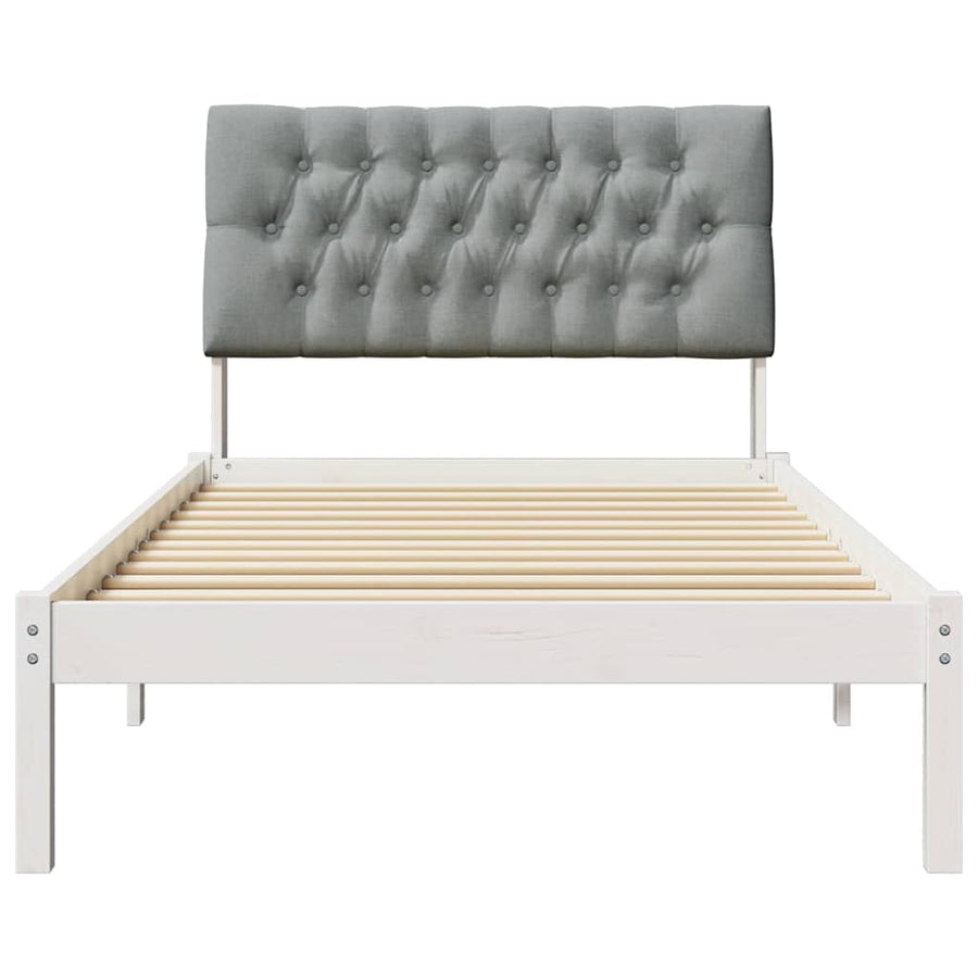 Bedframe met Gevoerd Hoofdgedeelte Wit 100 x 200 cm