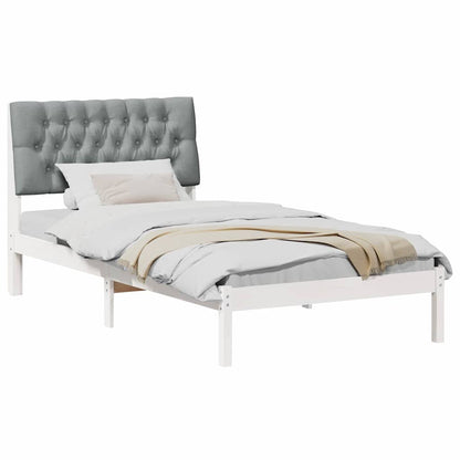 Bedframe met Gevoerd Hoofdgedeelte Wit 100 x 200 cm