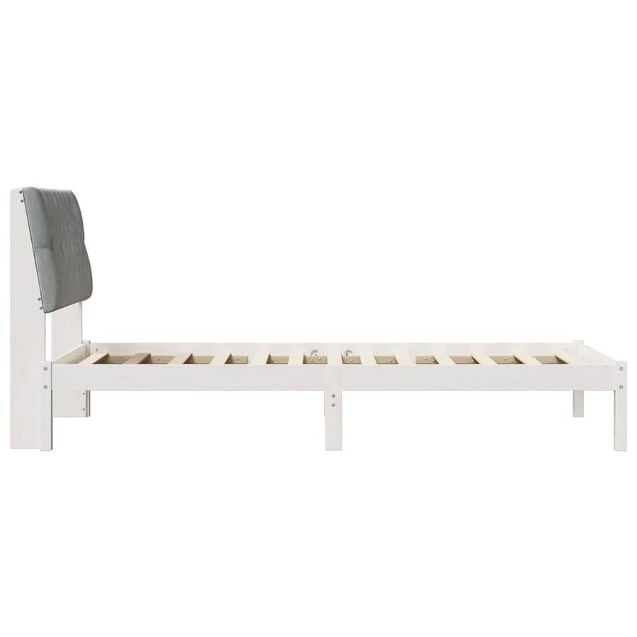 Bedframe met Gevoerd Hoofdgedeelte Wit 100 x 200 cm
