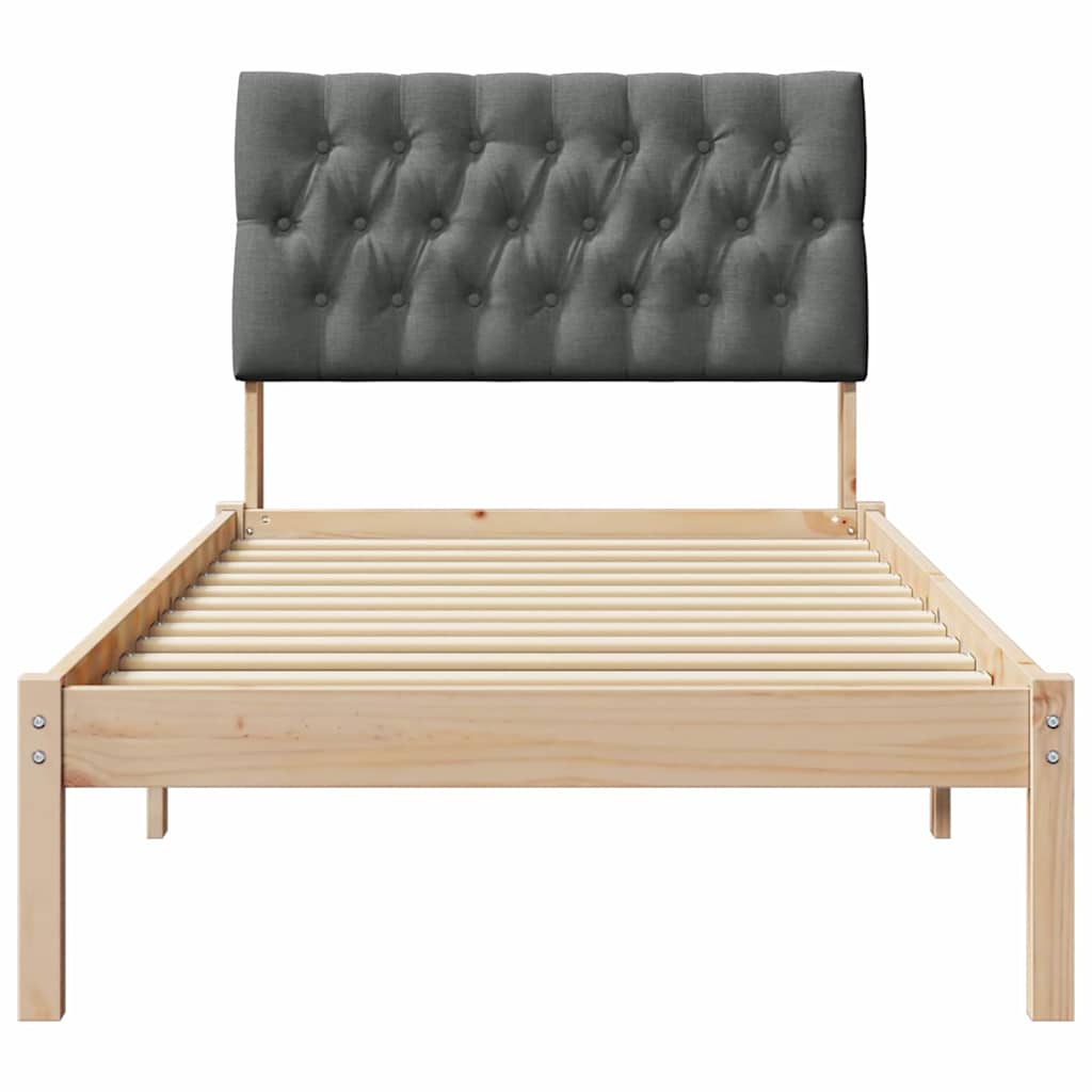 Bedframe met Gevoerd Hoofdgedeelte Bruin 90 x 200 cm