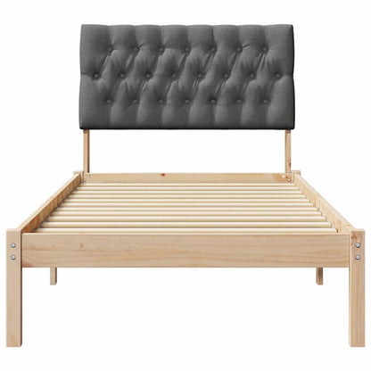 Bedframe met Gevoerd Hoofdgedeelte Bruin 90 x 200 cm