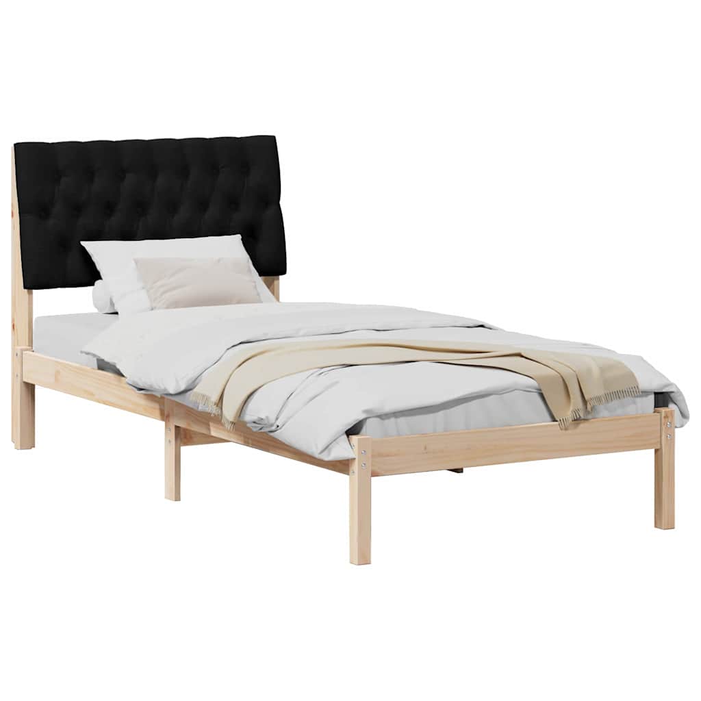 Bedframe met Gevoerd Hoofdgedeelte Bruin 90 x 200 cm