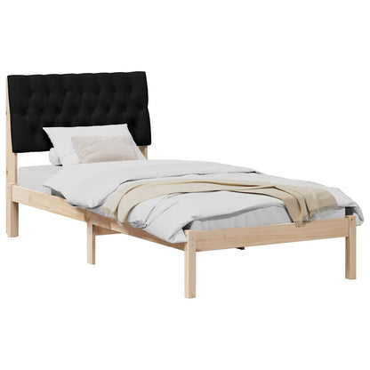 Bedframe met Gevoerd Hoofdgedeelte Bruin 90 x 200 cm