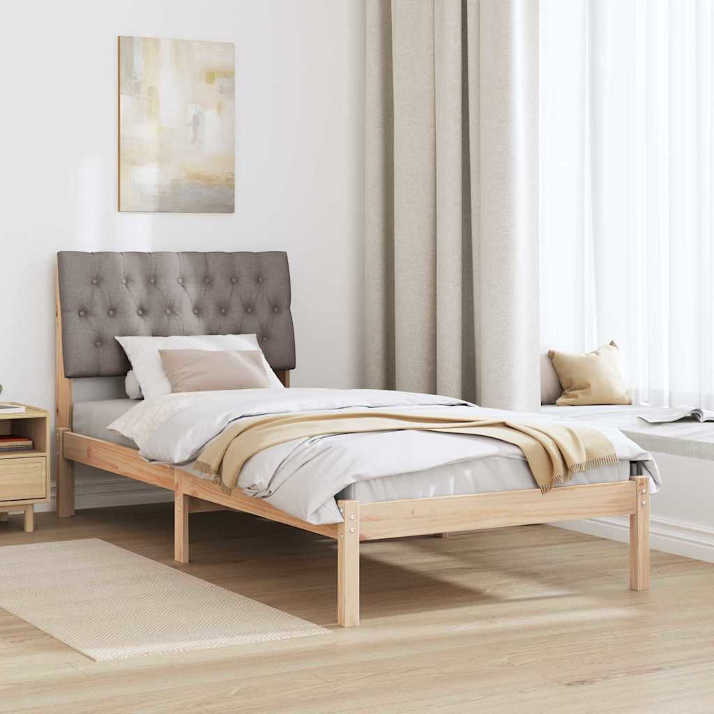 Bedframe met Gevoerd Hoofdgedeelte Bruin 90 x 200 cm