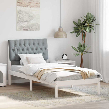 Bedframe met Gevoerd Hoofdgedeelte Wit 90 x 200 cm