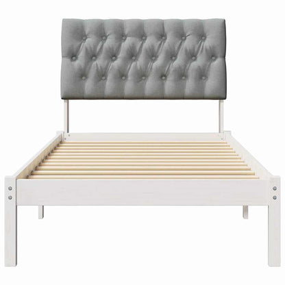 Bedframe met Gevoerd Hoofdgedeelte Wit 90 x 200 cm