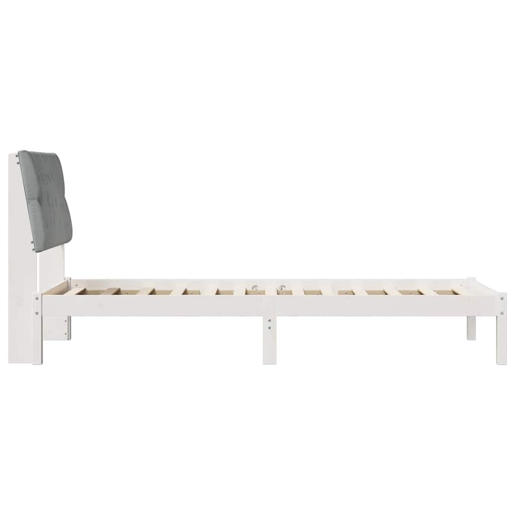 Bedframe met Gevoerd Hoofdgedeelte Wit 90 x 200 cm