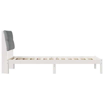 Bedframe met Gevoerd Hoofdgedeelte Wit 90 x 200 cm