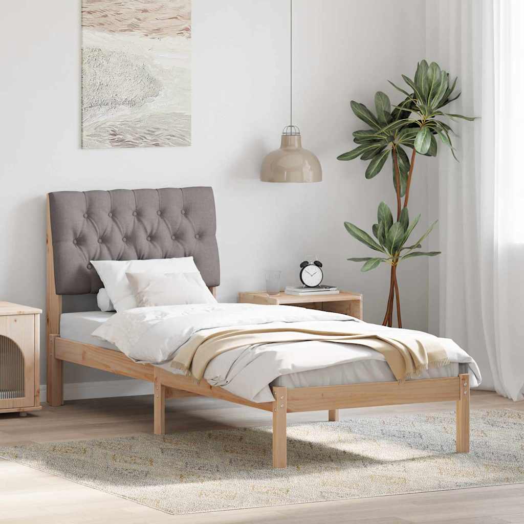 Bedframe met Gevoerd Hoofdgedeelte Bruin 80 x 200 cm
