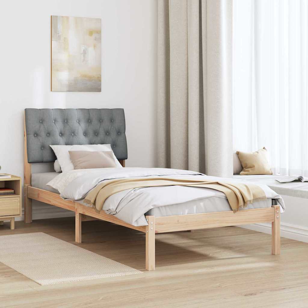 Bedframe met Gevoerd Hoofdgedeelte Bruin 90 x 190 cm