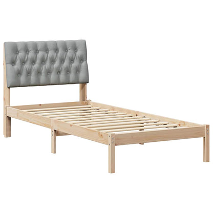 Bedframe met Gevoerd Hoofdgedeelte Bruin 90 x 190 cm