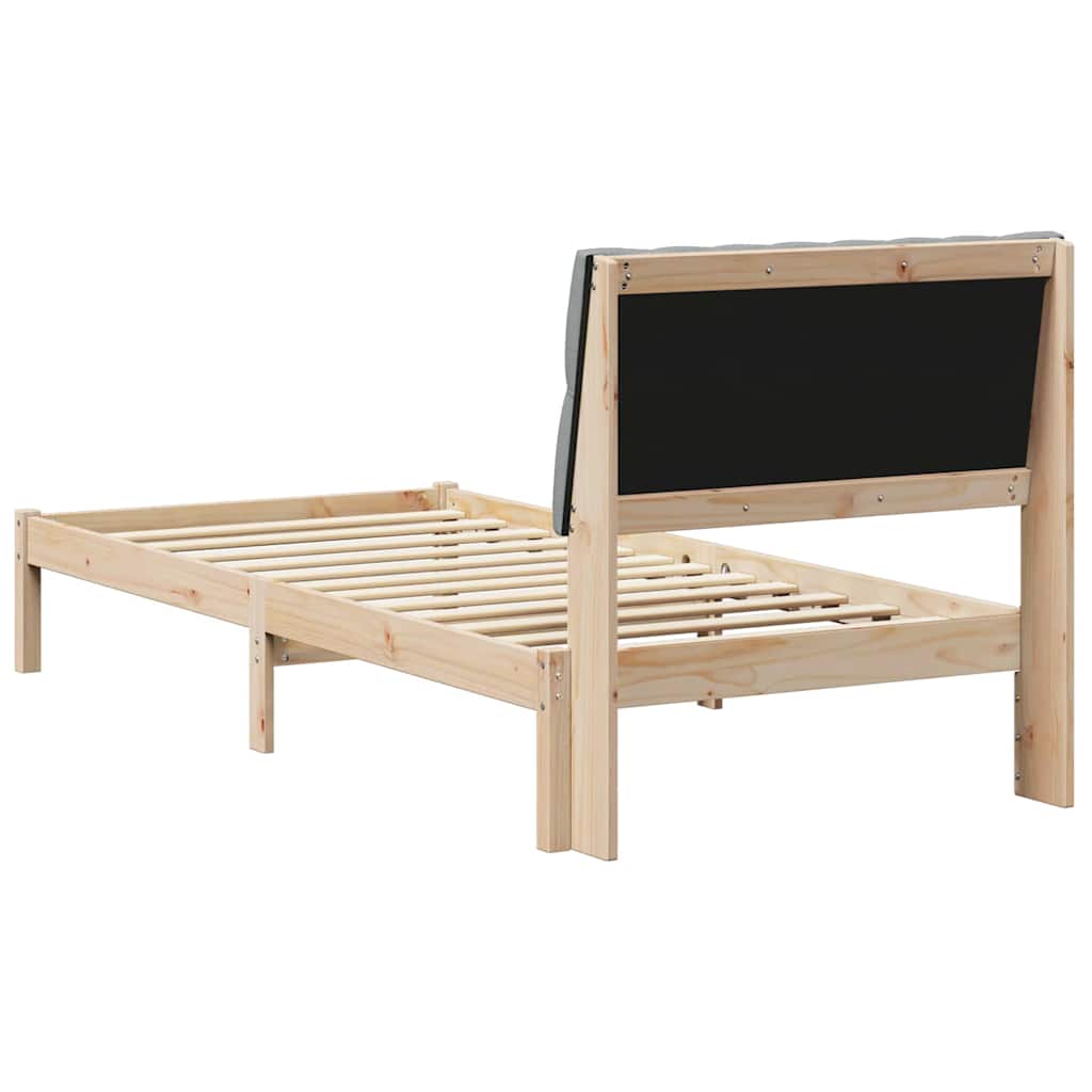 Bedframe met Gevoerd Hoofdgedeelte Bruin 90 x 190 cm
