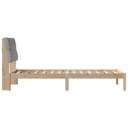 Bedframe met Gevoerd Hoofdgedeelte Bruin 90 x 190 cm