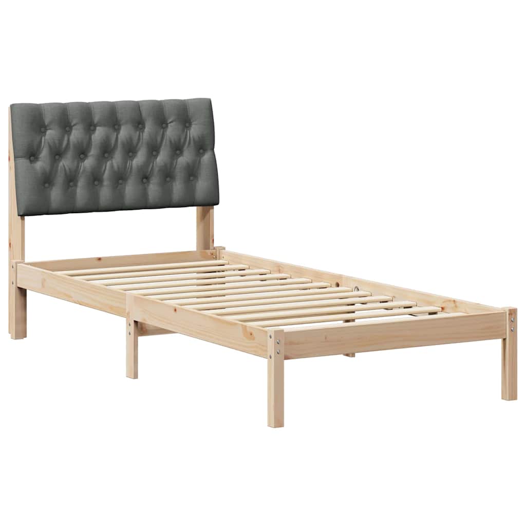 Bedframe met Gevoerd Hoofdgedeelte Bruin 90 x 190 cm