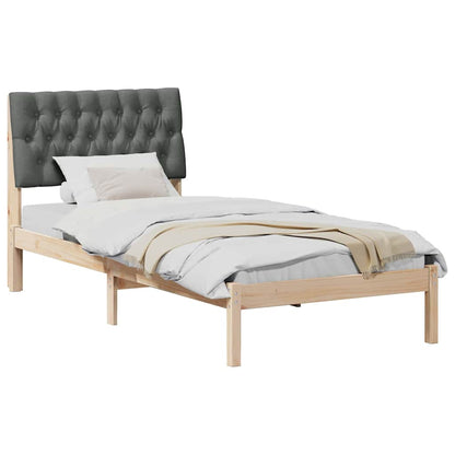 Bedframe met Gevoerd Hoofdgedeelte Bruin 90 x 190 cm