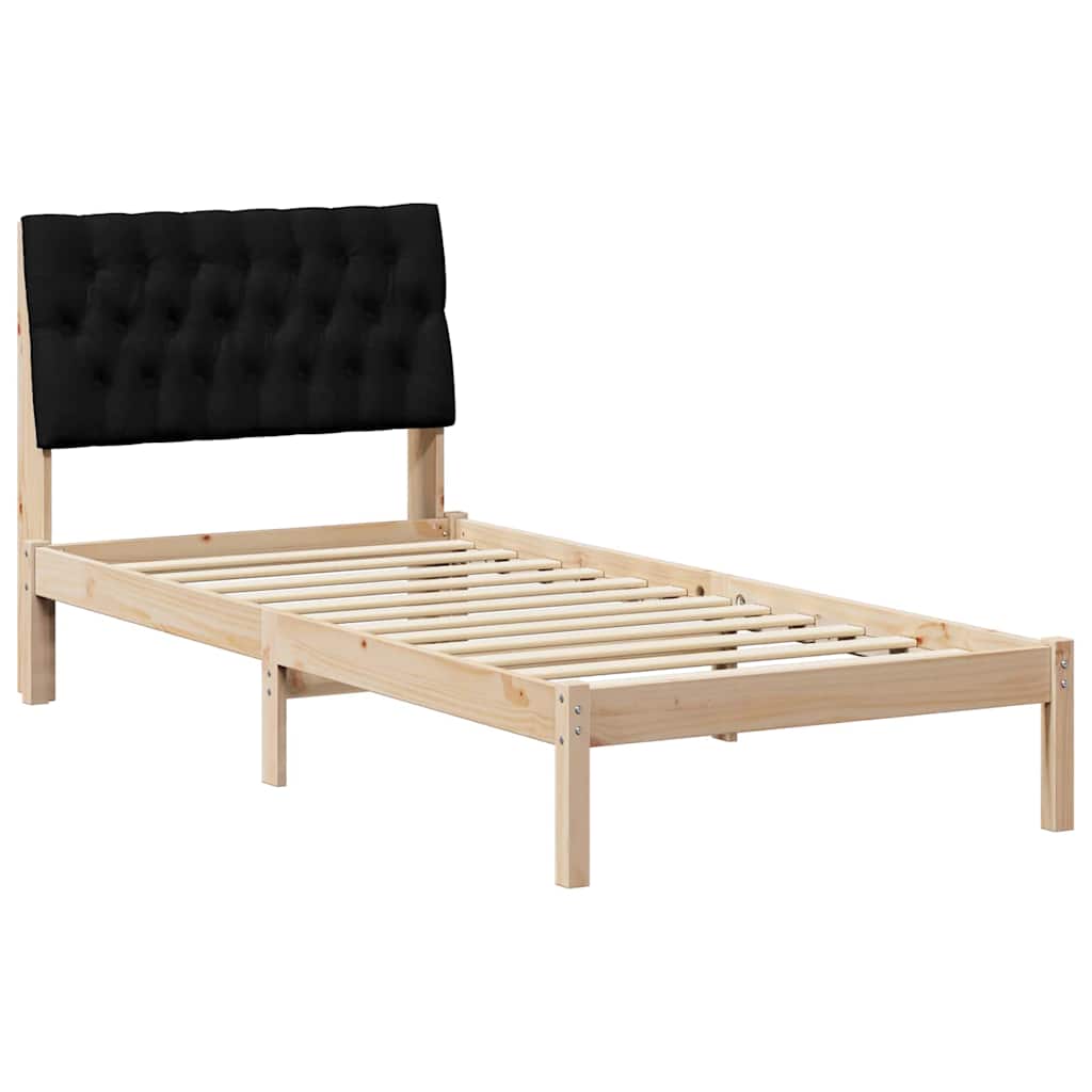 Bedframe met Gevoerd Hoofdgedeelte Bruin 90 x 190 cm