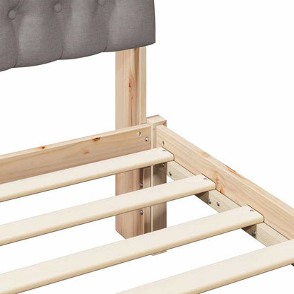 Bedframe met Gevoerd Hoofdgedeelte Bruin 90 x 190 cm