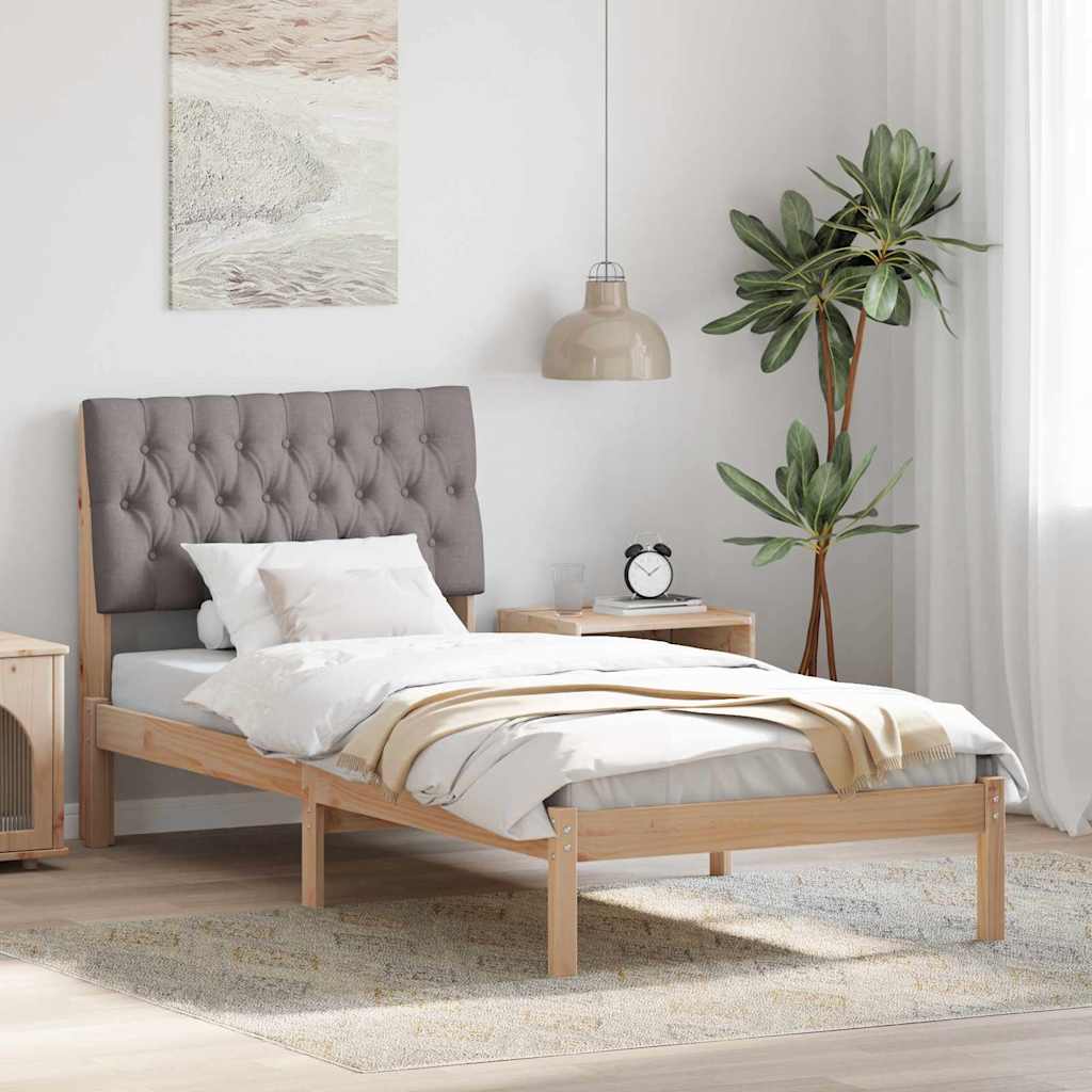 Bedframe met Gevoerd Hoofdgedeelte Bruin 90 x 190 cm