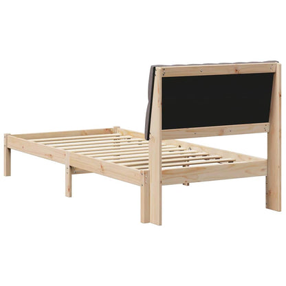 Bedframe met Gevoerd Hoofdgedeelte Bruin 90 x 190 cm
