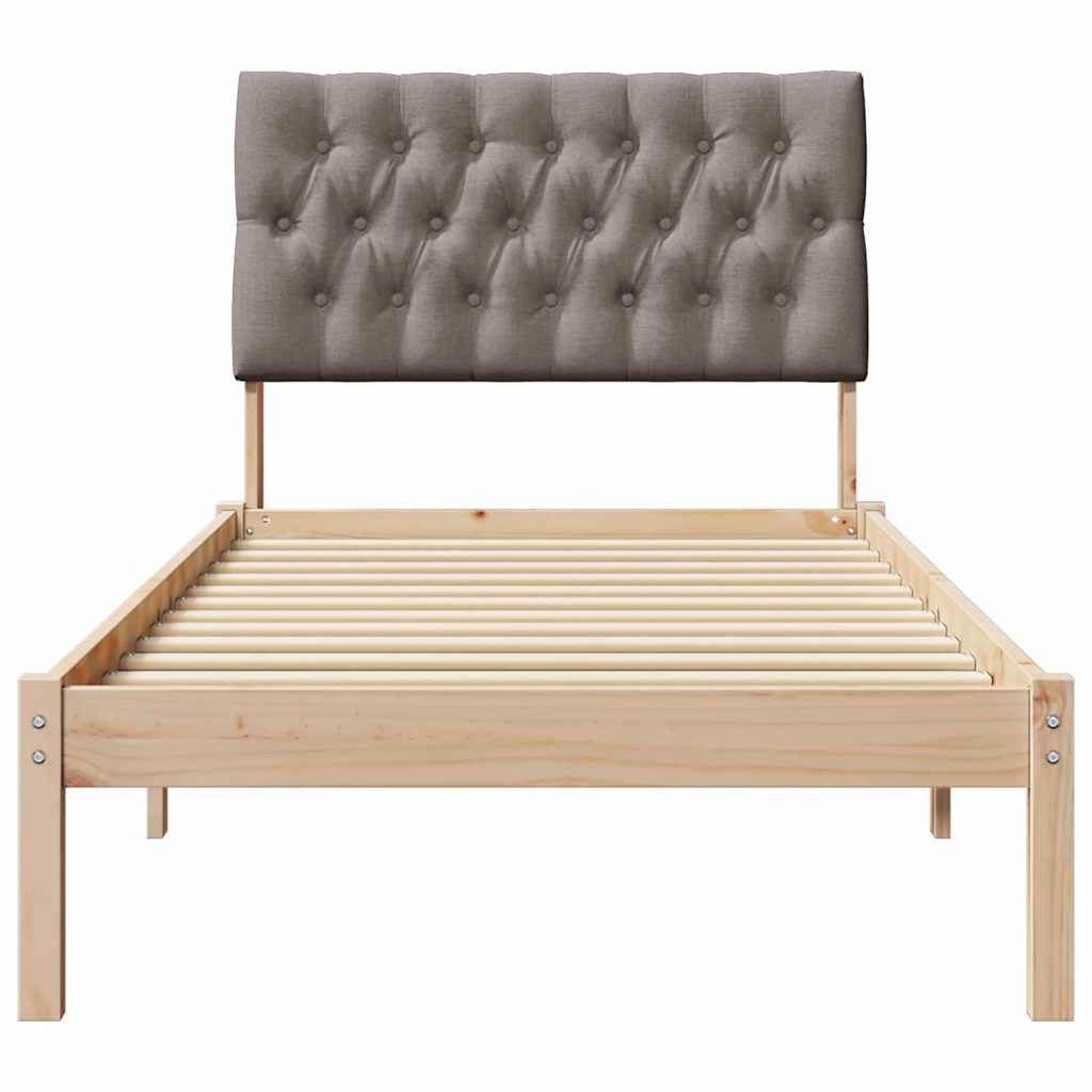 Bedframe met Gevoerd Hoofdgedeelte Bruin 90 x 190 cm