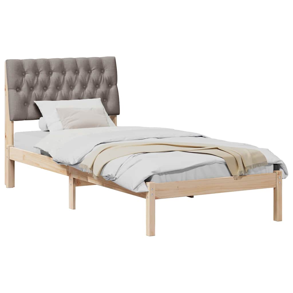 Bedframe met Gevoerd Hoofdgedeelte Bruin 90 x 190 cm