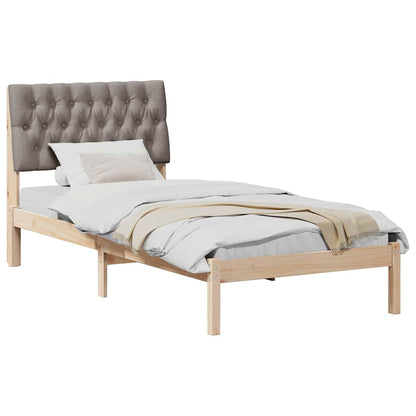 Bedframe met Gevoerd Hoofdgedeelte Bruin 90 x 190 cm
