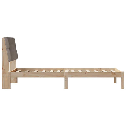 Bedframe met Gevoerd Hoofdgedeelte Bruin 90 x 190 cm