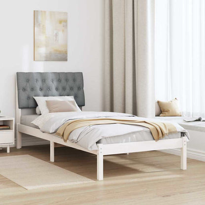 Bedframe met Gevoerd Hoofdgedeelte Wit 90 x 190 cm