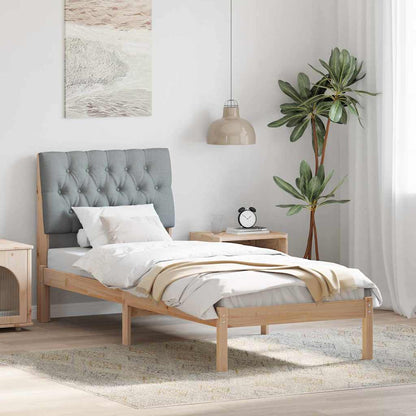 Bedframe met Gevoerd Hoofdgedeelte Bruin 75 x 190 cm